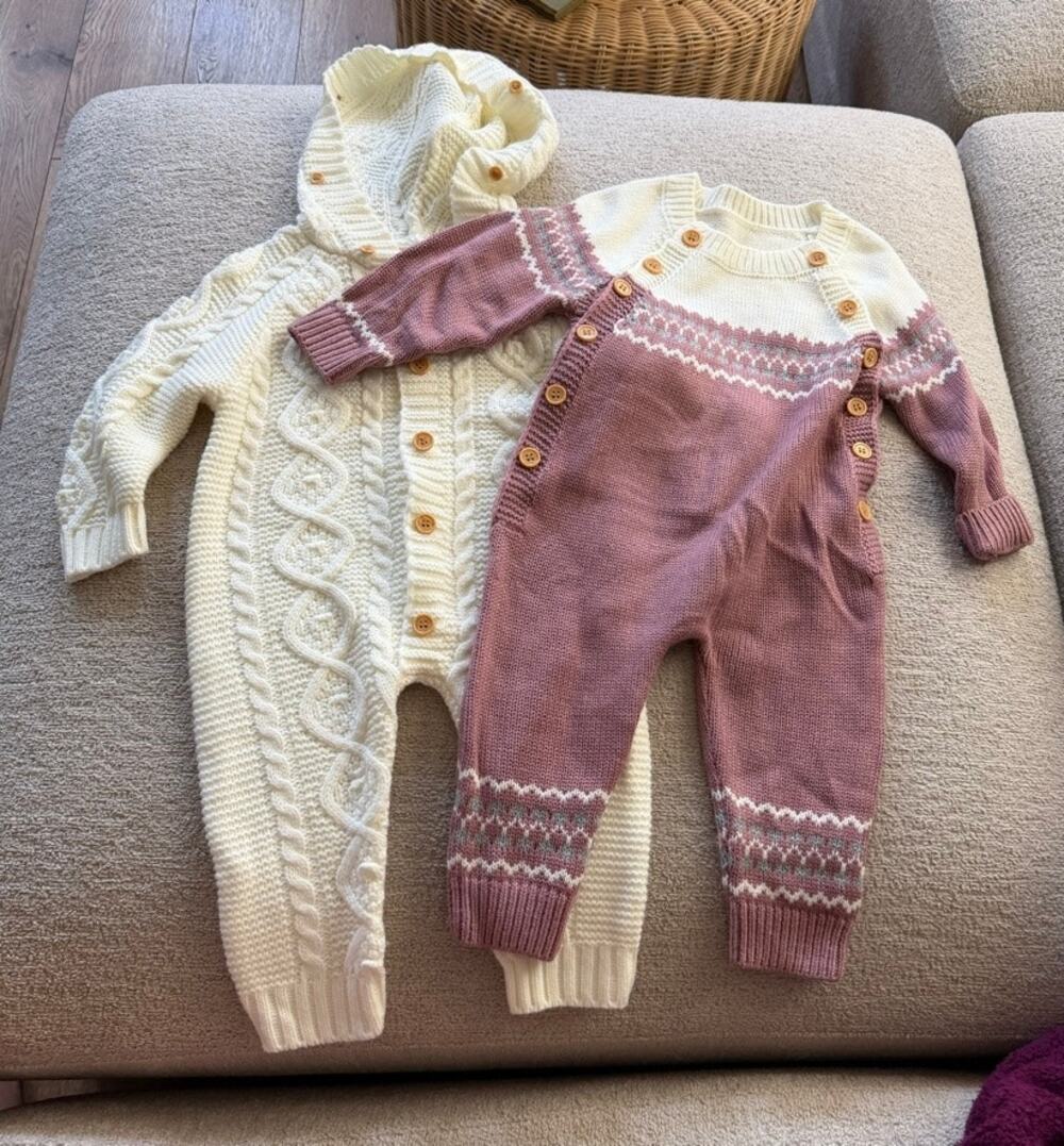 NWOT Lot of 18-24 Month Baby Sweater Rompers Winter